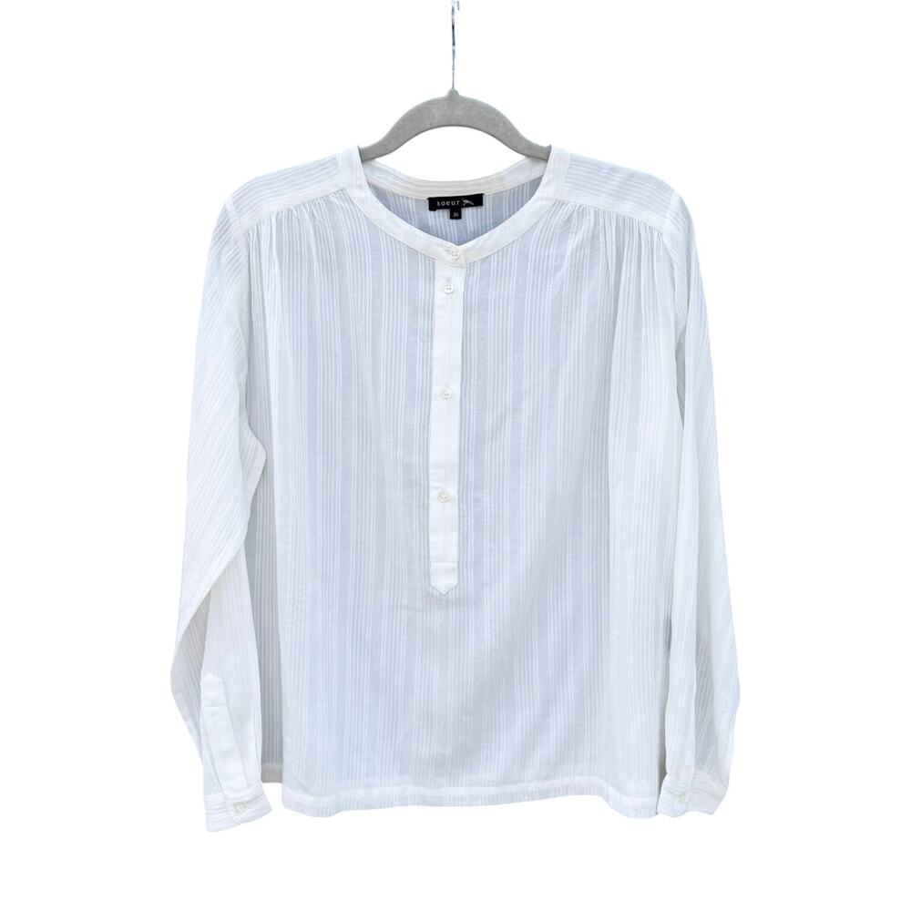 SOEUR Birdy Blouse Ivory Button Up Shirt 36 Small S